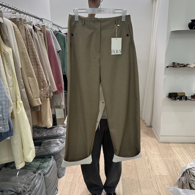 REIRAI韓國直郵女士新品熱賣真品推薦人氣休閑褲不含腰帶Reirai休閑褲圖色1
