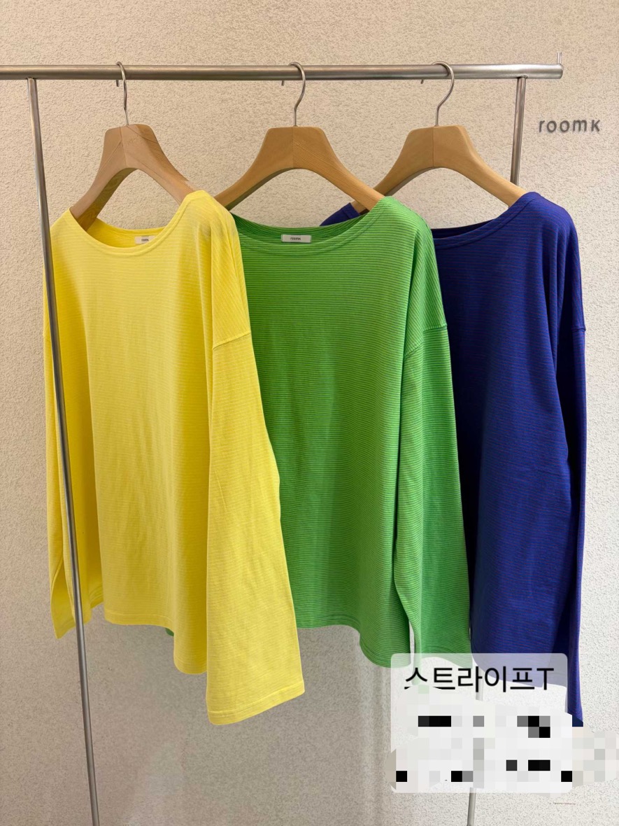 ROOM K-P韓國直郵女士新款26春夏時尚職業熱賣真品長袖T恤ROOM K長袖T恤圖色3左一色
