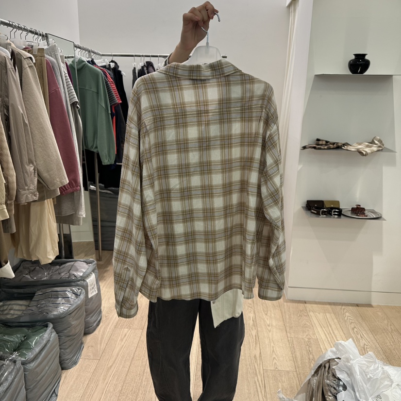 REIRAI東大門實拍女士新品真品熱賣休閑人氣襯衫蕾絲衫格紋Reirai襯衫/蕾絲衫