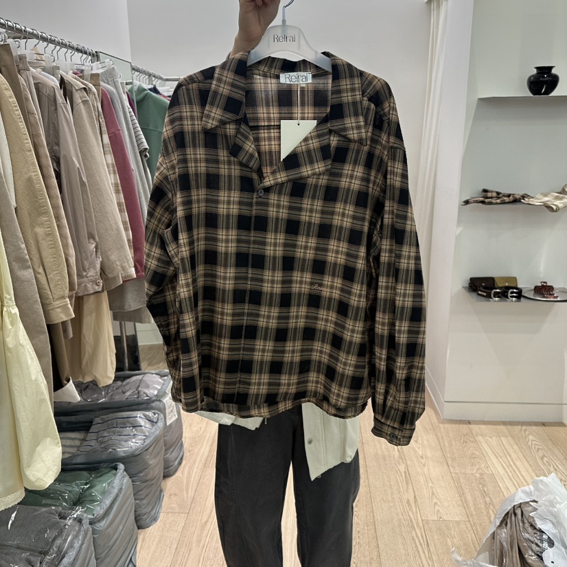 REIRAI東大門實拍女士新品真品熱賣休閑人氣襯衫蕾絲衫格紋Reirai襯衫/蕾絲衫圖色2