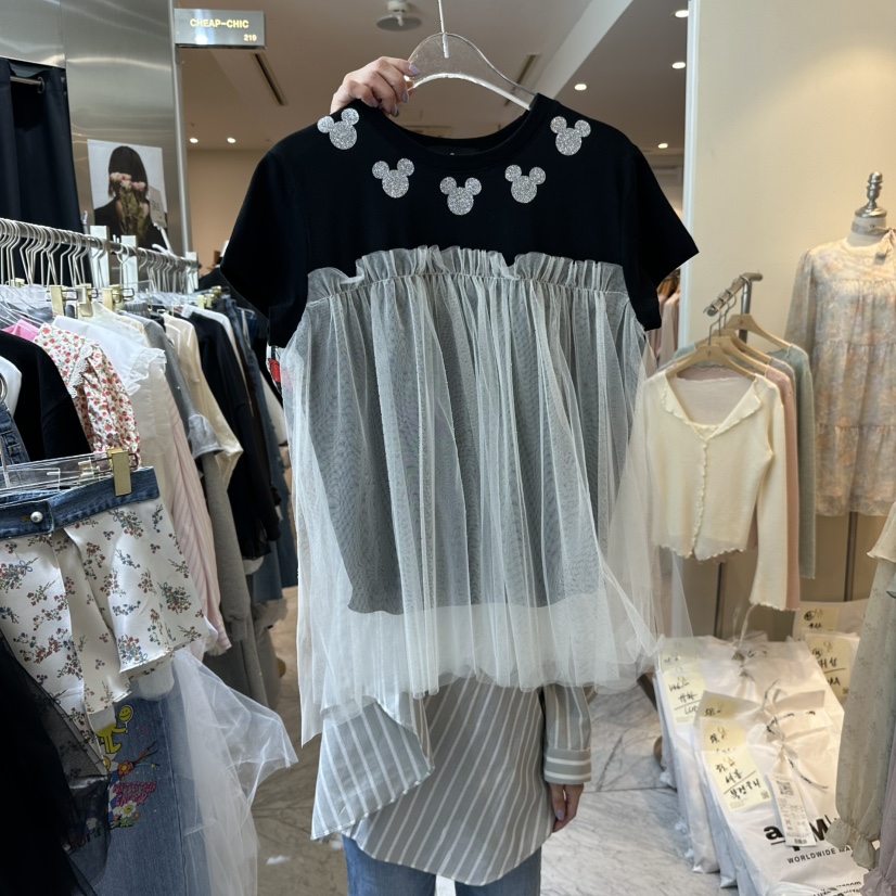 CHEAP-CHIC韓國直郵女裝新款26春夏人氣職業時尚T恤假兩件CHEAP-CHIC/CHARLES THE SECONDT恤圖色1