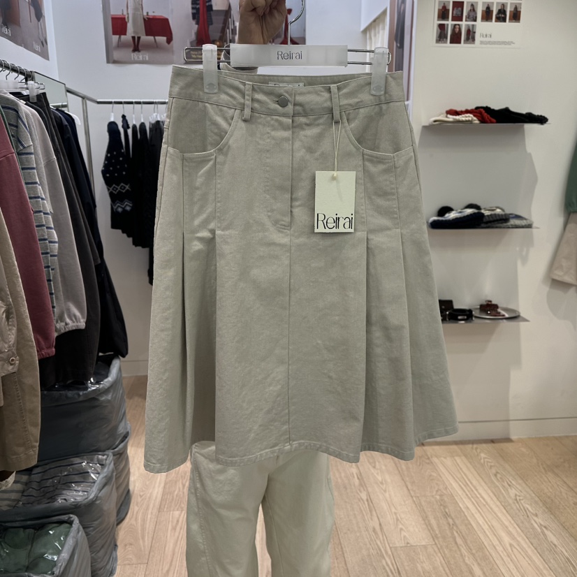 REIRAI韓國直郵女士新品26春夏休閑人氣半身裙中短裙褶皺Reirai半身裙/中短裙圖色1