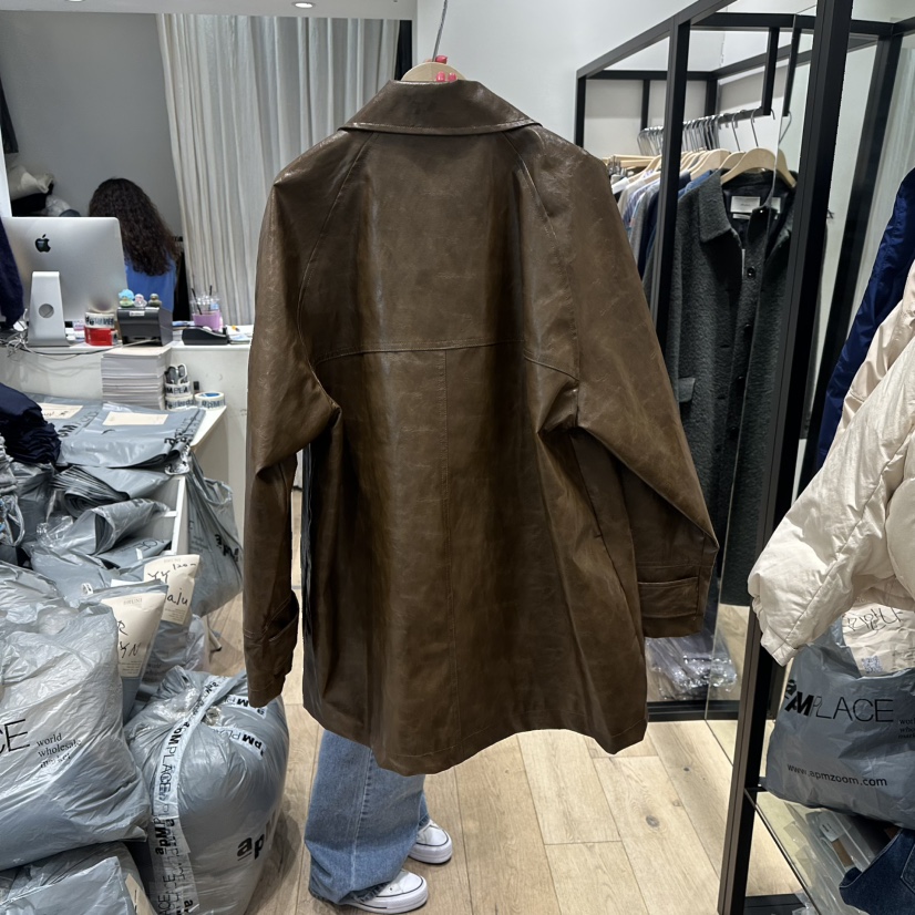 BRUNI/RICOTTA東大門代購女士新品時尚26春夏職業休閑皮衣BRUNI/RICOTTA皮衣