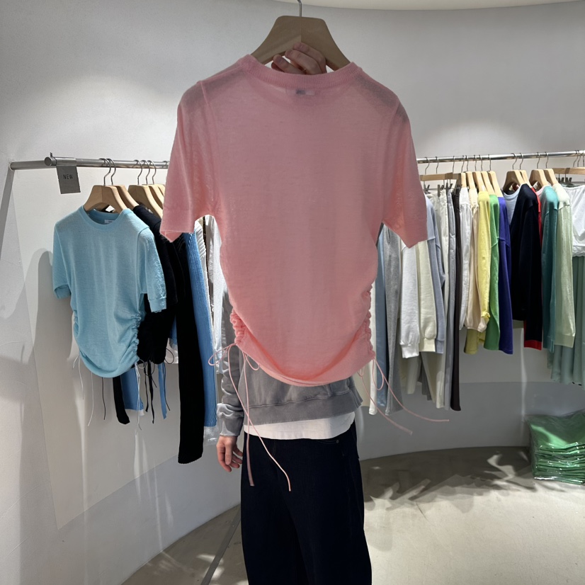 ROOM K-P韓國直郵女裝新品時尚熱賣職業針織衫馬海毛系帶ROOM K針織衫