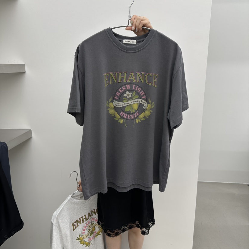 ENHANCE東大門直郵女裝新品時尚推薦職業真品熱賣人氣T恤ENHANCE/HOPESMORET恤圖色2