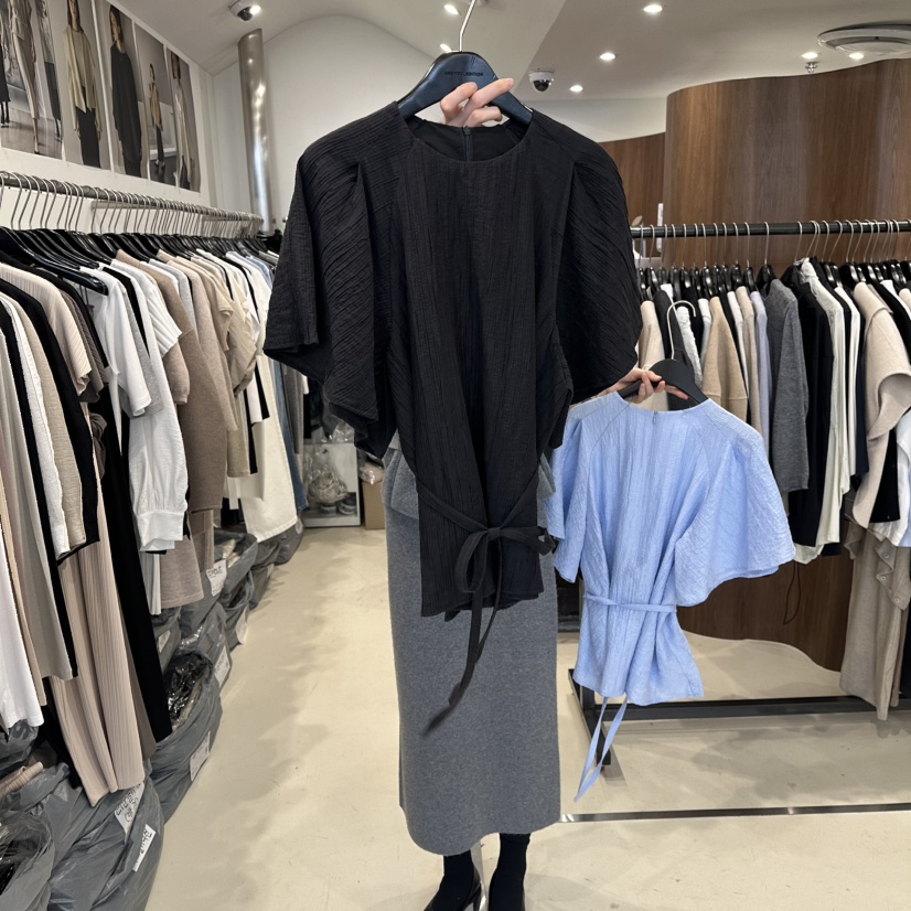 LE EDITION韓國直郵女裝新款休閑熱賣職業襯衫蕾絲衫含腰繩LE BOENE襯衫/蕾絲衫圖色3