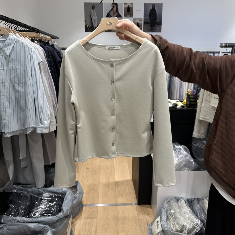 aube nunt東大門直郵女裝新款推薦熱賣真品休閑時尚長袖T恤aube nunt長袖T恤圖色2