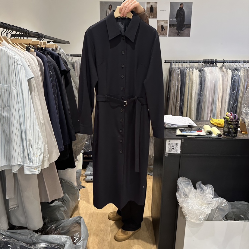 aube nunt韓國直郵女士新款人氣推薦熱賣職業連衣裙含腰帶aube nunt連衣裙圖色2