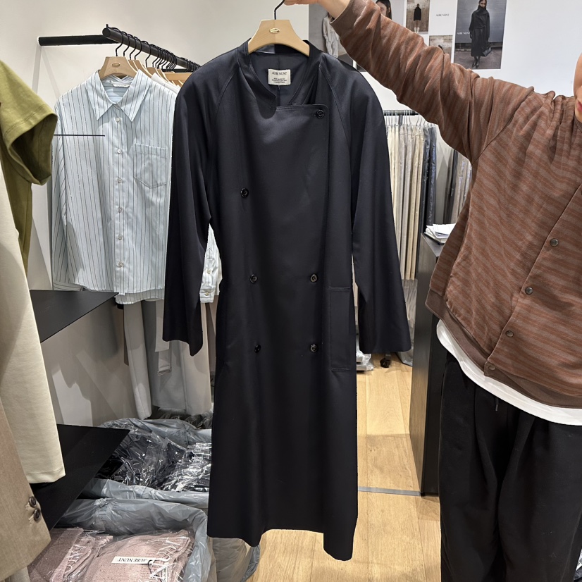 aube nunt東大門直郵女裝新款推薦職業熱賣長款風衣含腰帶aube nunt長款風衣圖色3