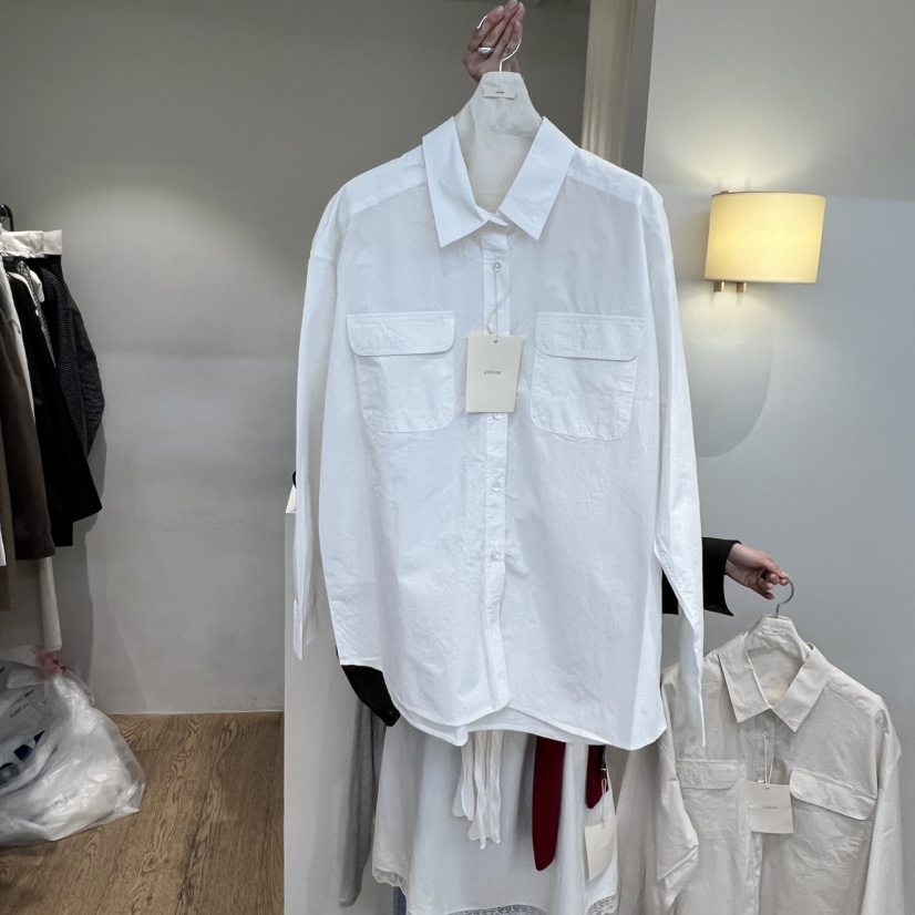 JINSIM東大門直郵女裝新款真品職業時尚襯衫蕾絲衫口袋喇叭JINSIM襯衫/蕾絲衫圖色2