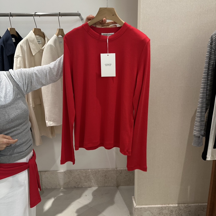 ANDMORE BUTTON韓國直郵女裝新品時尚人氣職業長袖T恤棉ANDMORE BUTTON長袖T恤圖色4