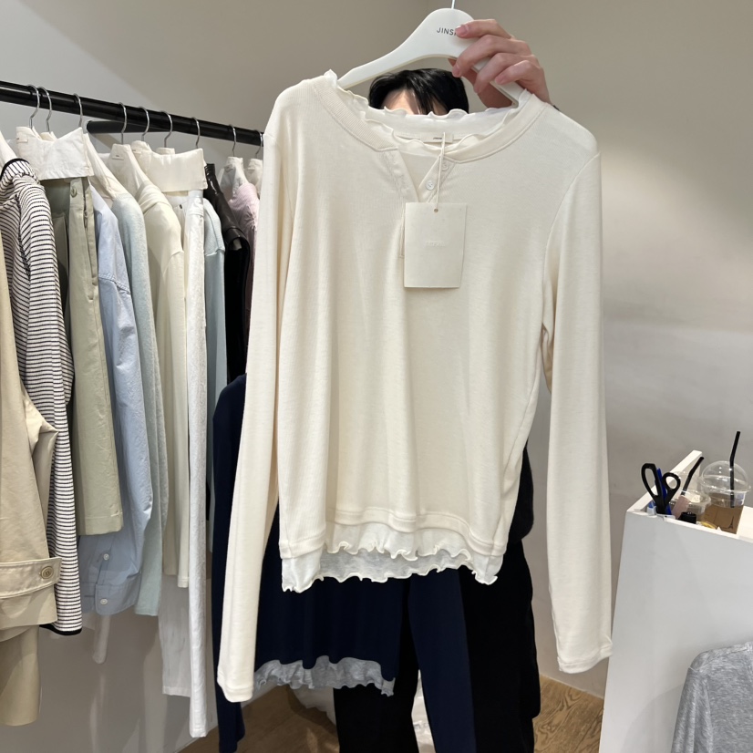 JINSIM東大門直郵女裝新品熱賣人氣職業26春夏時尚長袖T恤JINSIM長袖T恤圖色2