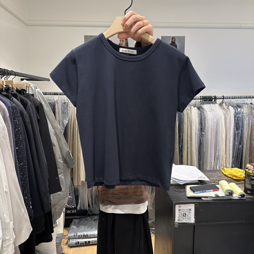 aube nunt東大門代購女士新款職業時尚真品26春夏熱賣T恤aube nuntT恤圖色6深藍色