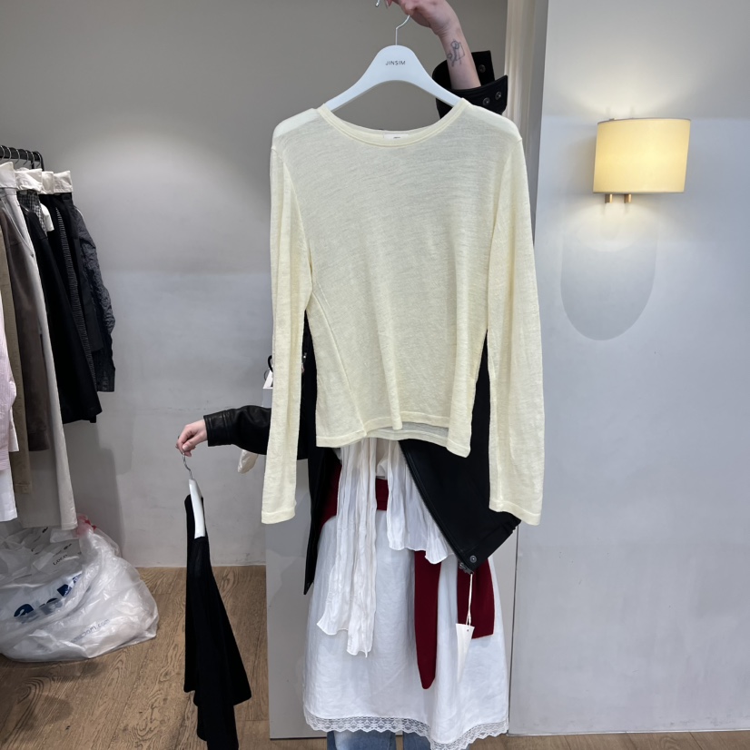 JINSIM韓國直郵女裝新款時尚26春夏真品推薦休閑職業長袖T恤JINSIM長袖T恤圖色2