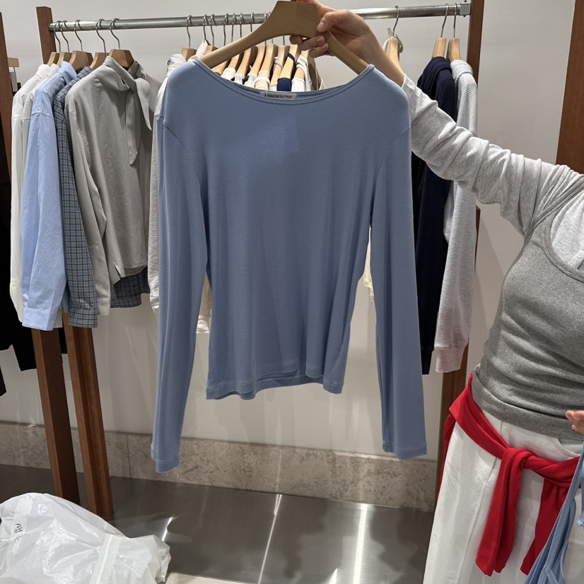 ANDMORE BUTTON韓國直郵女士新款休閑推薦26春夏長袖T恤ANDMORE BUTTON長袖T恤圖色2