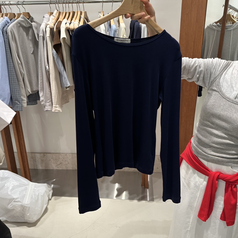 ANDMORE BUTTON韓國直郵女士新款休閑推薦26春夏長袖T恤ANDMORE BUTTON長袖T恤圖色4