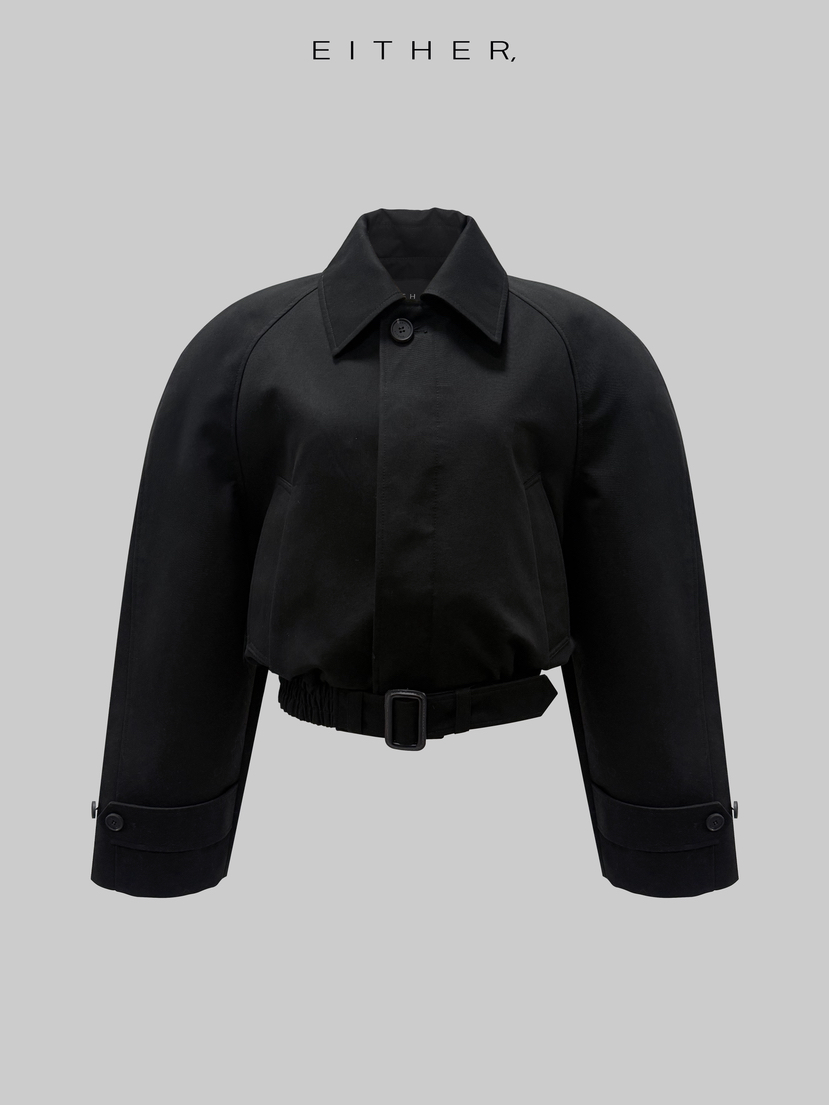 EITHER韓國直郵女裝新款休閑熱賣26春夏職業夾克斜紋布棉EITHER夾克圖色3