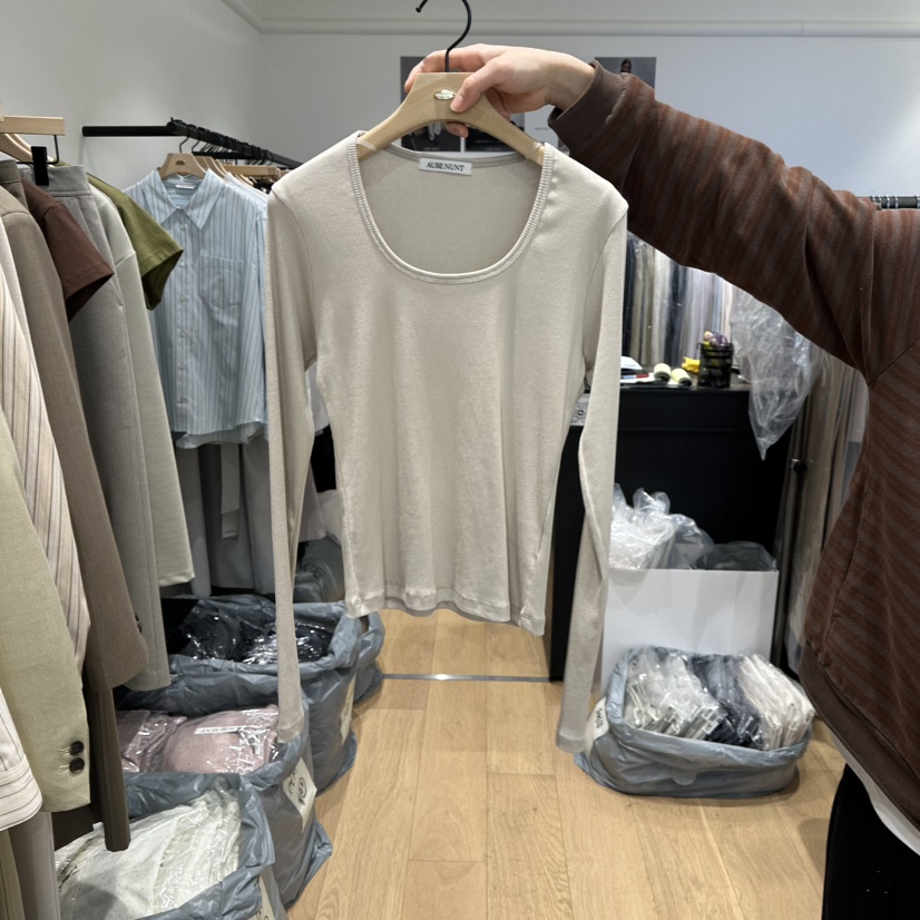 aube nunt東大門實拍女裝新品人氣推薦真品時尚職業長袖T恤aube nunt長袖T恤圖色2