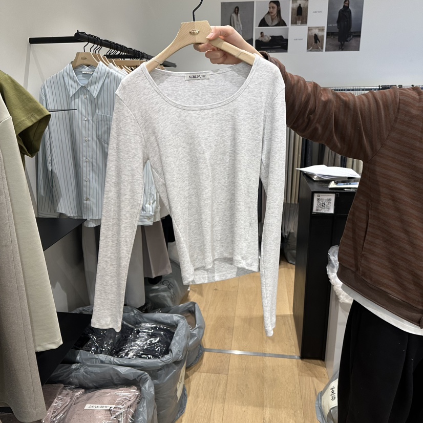 aube nunt東大門實拍女裝新品人氣推薦真品時尚職業長袖T恤aube nunt長袖T恤圖色3