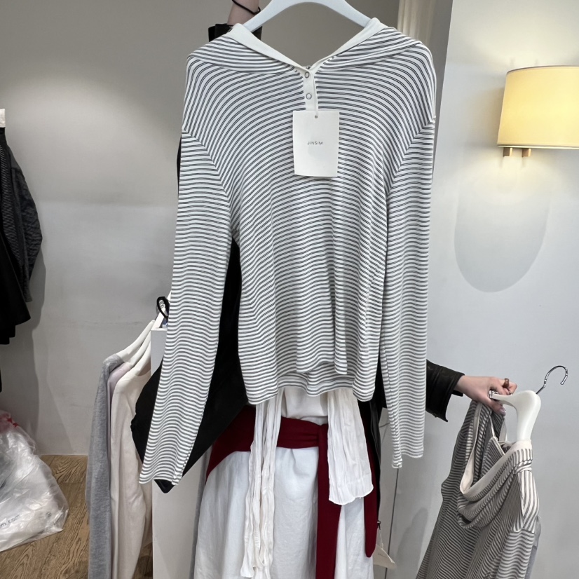 JINSIM東大門代購女裝新款熱賣人氣真品職業長袖T恤連帽衫JINSIM長袖T恤圖色4