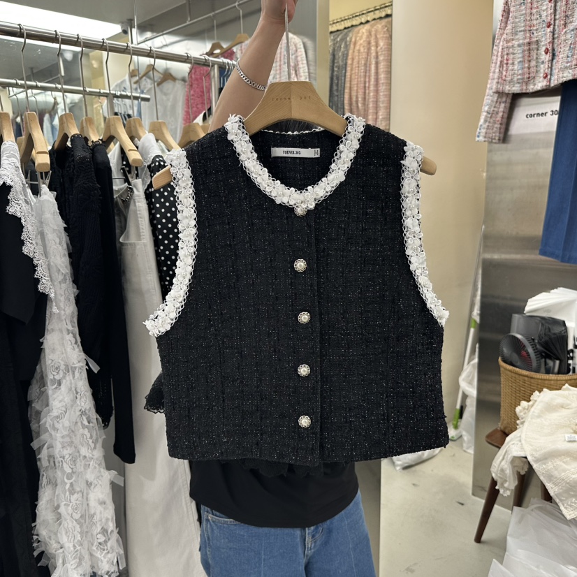 CORNER東大門直郵女裝新款推薦人氣真品休閑時尚馬甲粗花呢CORNER.302馬甲圖色2