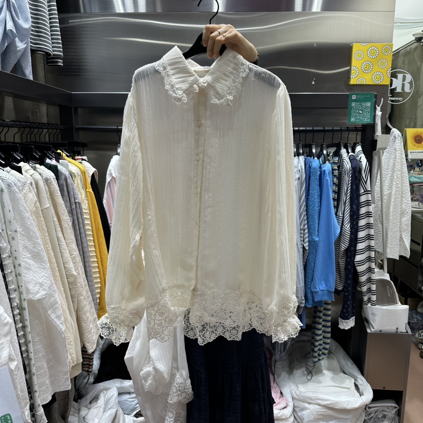 RUNWAY-런웨이韓國直郵女士新品時尚推薦襯衫蕾絲衫可愛的RUNWAY襯衫/蕾絲衫圖色2