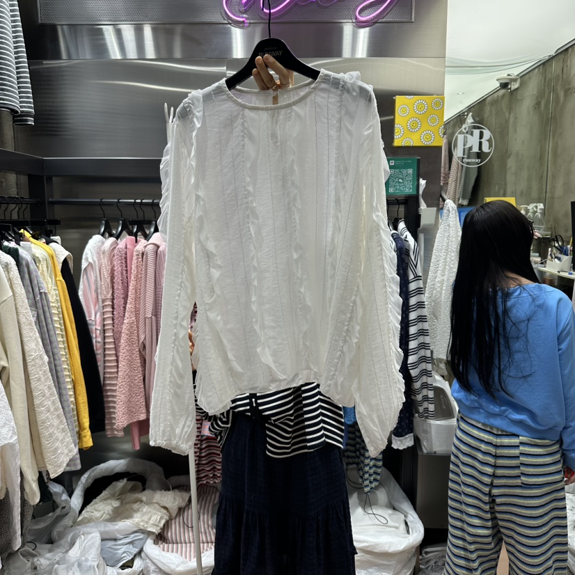 RUNWAY-런웨이韓國直郵女裝新品人氣26春夏時尚襯衫蕾絲衫RUNWAY襯衫/蕾絲衫圖色1