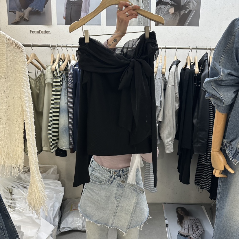 FOUNDATION韓國直郵女士新品推薦熱賣休閑人氣真品長袖T恤FOUNDATION長袖T恤圖色4