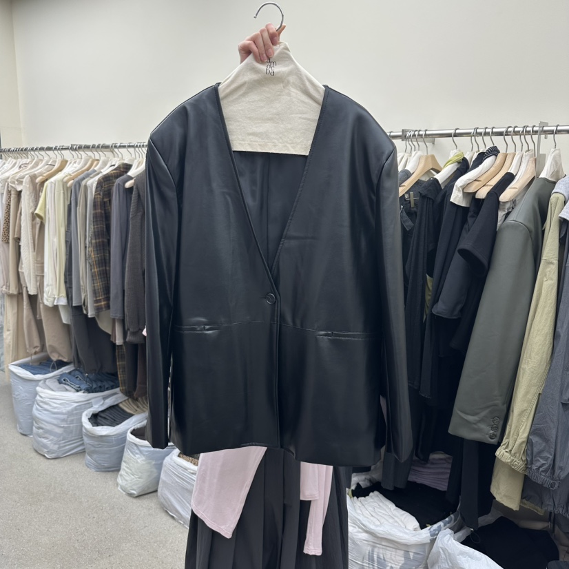 AMOEBA東大門直郵女裝新款26春夏真品時尚職業熱賣夾克皮革AMOEBA夾克圖色2