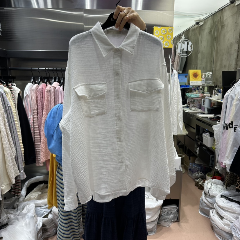 RUNWAY-런웨이東大門代購女士新款真品推薦襯衫蕾絲衫紗布RUNWAY襯衫/蕾絲衫圖色1