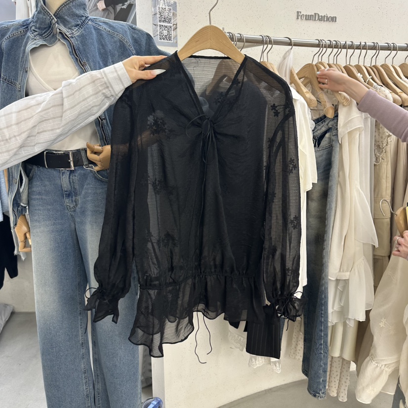 FOUNDATION東大門實拍女裝新品職業推薦26春夏襯衫蕾絲衫FOUNDATION襯衫/蕾絲衫圖色2