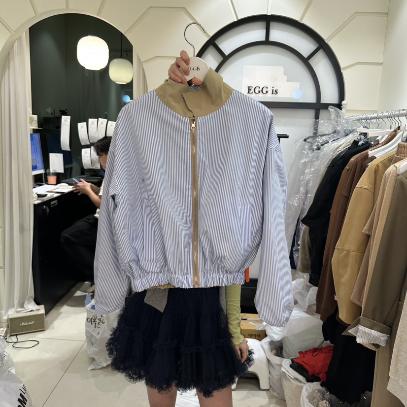 EGG IS東大門實拍女士新品休閑人氣時尚26春夏夾克兩面穿EGG IS夾克