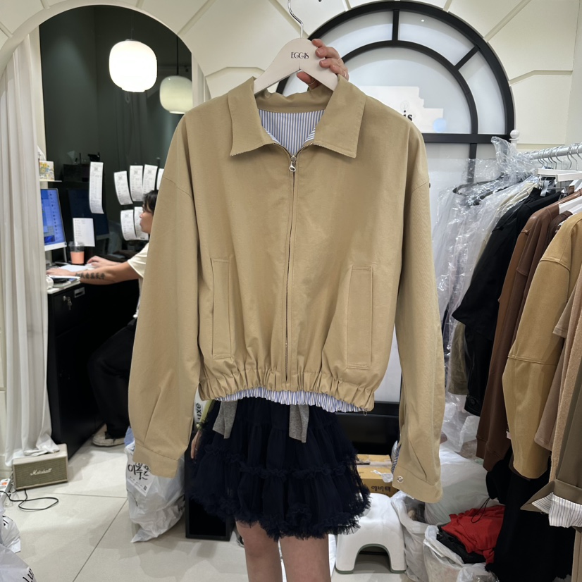 EGG IS東大門實拍女士新品休閑人氣時尚26春夏夾克兩面穿EGG IS夾克圖色1