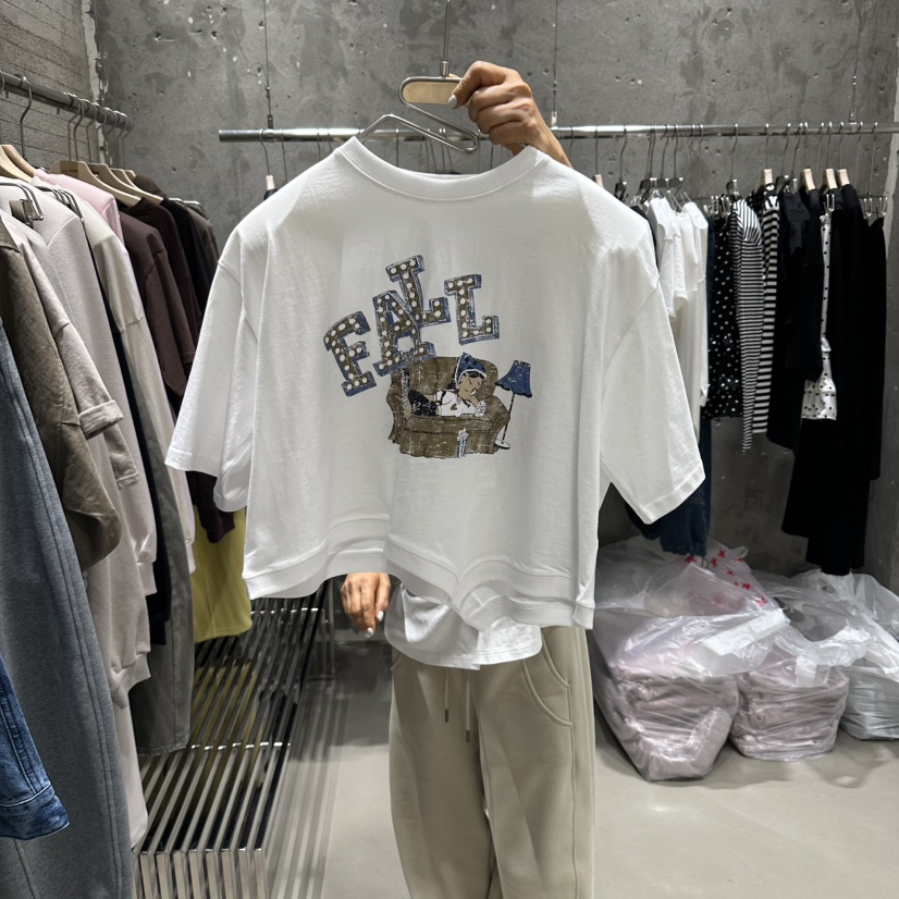 JUNI東大門直郵女裝新款真品26春夏人氣休閑職業熱賣推薦T恤my juniT恤圖色1