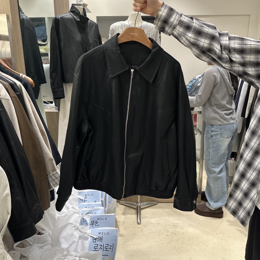 MELO東大門實拍女裝新款人氣推薦真品休閑26春夏夾克植物皮革MELO夾克圖色2