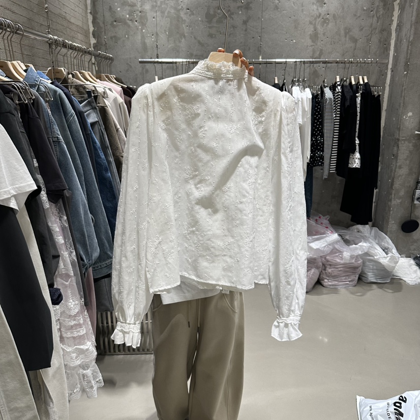 JUNI韓國代購女裝新款職業熱賣人氣推薦時尚休閑襯衫蕾絲衫my juni襯衫/蕾絲衫