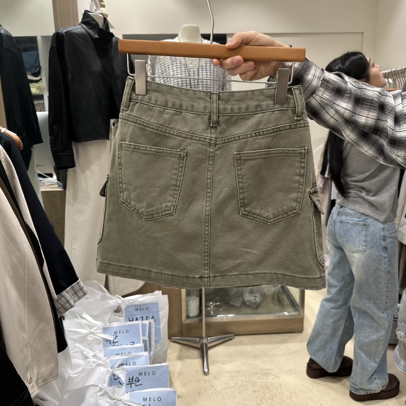 MELO韓國直郵女士新款休閑26春夏熱賣時尚職業推薦短裙口袋MELO短裙
