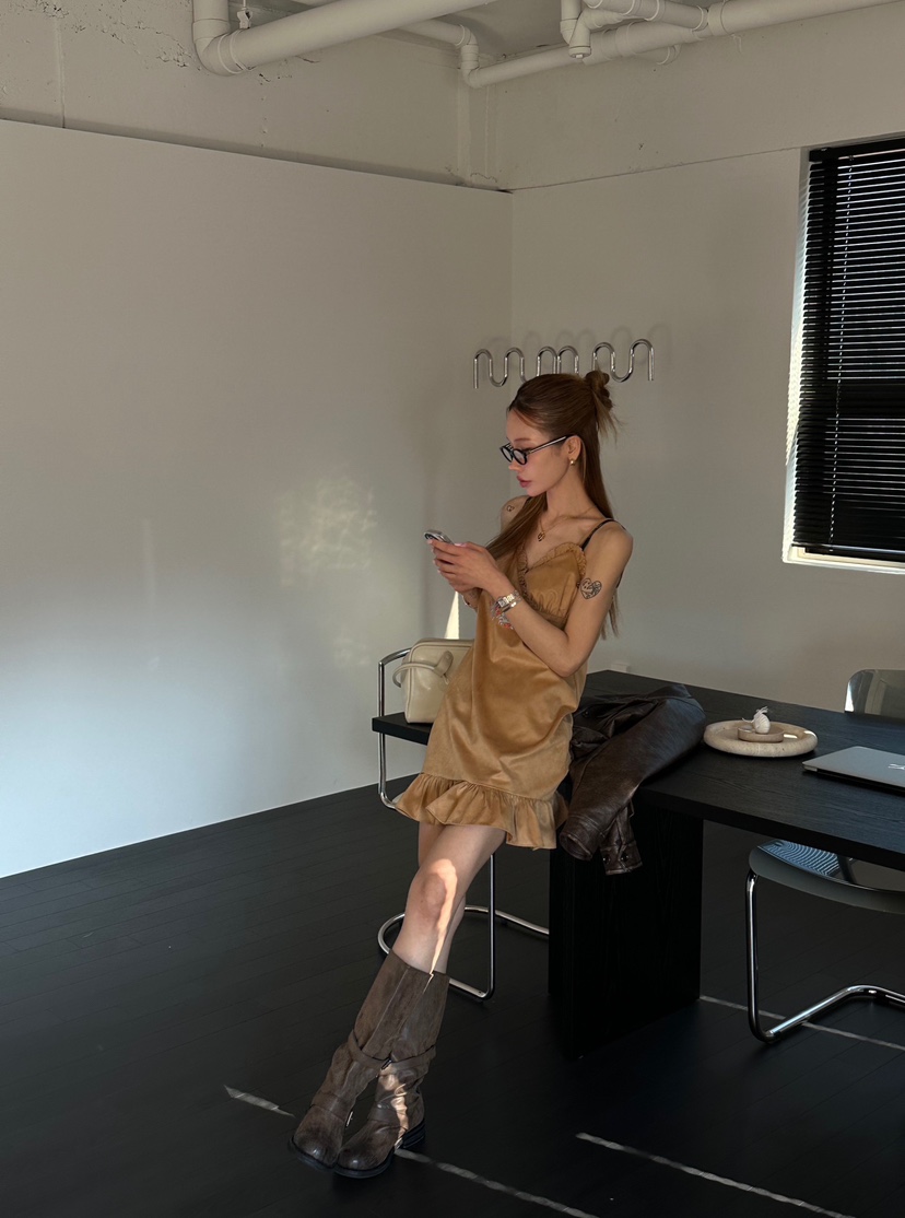 ZEROZERO東大門直郵女裝新品時尚真品休閑熱賣連衣裙麂皮ZEROZERO連衣裙