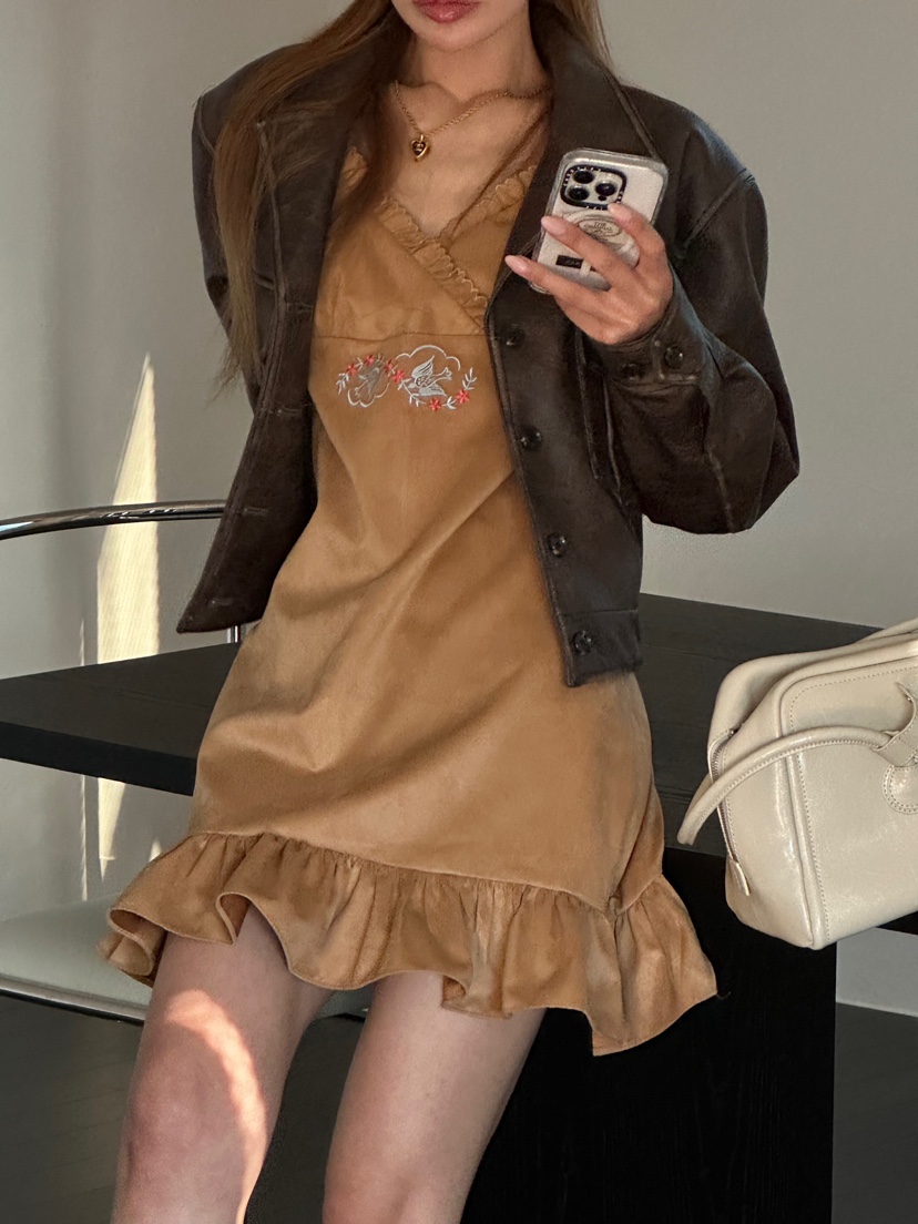 ZEROZERO東大門直郵女裝新品時尚真品休閑熱賣連衣裙麂皮ZEROZERO連衣裙