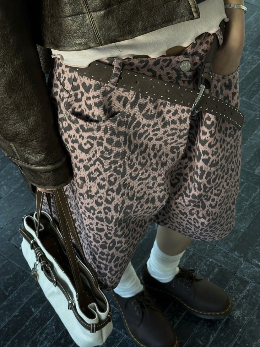 ZEROZERO東大門實拍女裝新品真品熱賣職業短褲不含腰帶豹紋ZEROZERO短褲