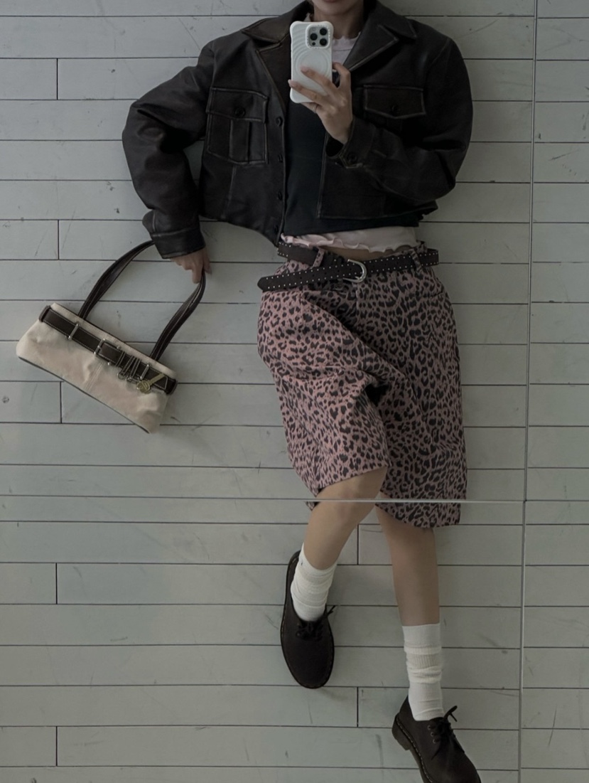 ZEROZERO東大門實拍女裝新品真品熱賣職業短褲不含腰帶豹紋ZEROZERO短褲