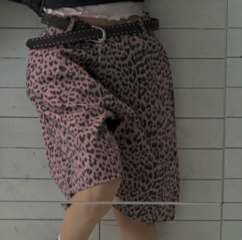 ZEROZERO東大門實拍女裝新品真品熱賣職業短褲不含腰帶豹紋ZEROZERO短褲圖色1