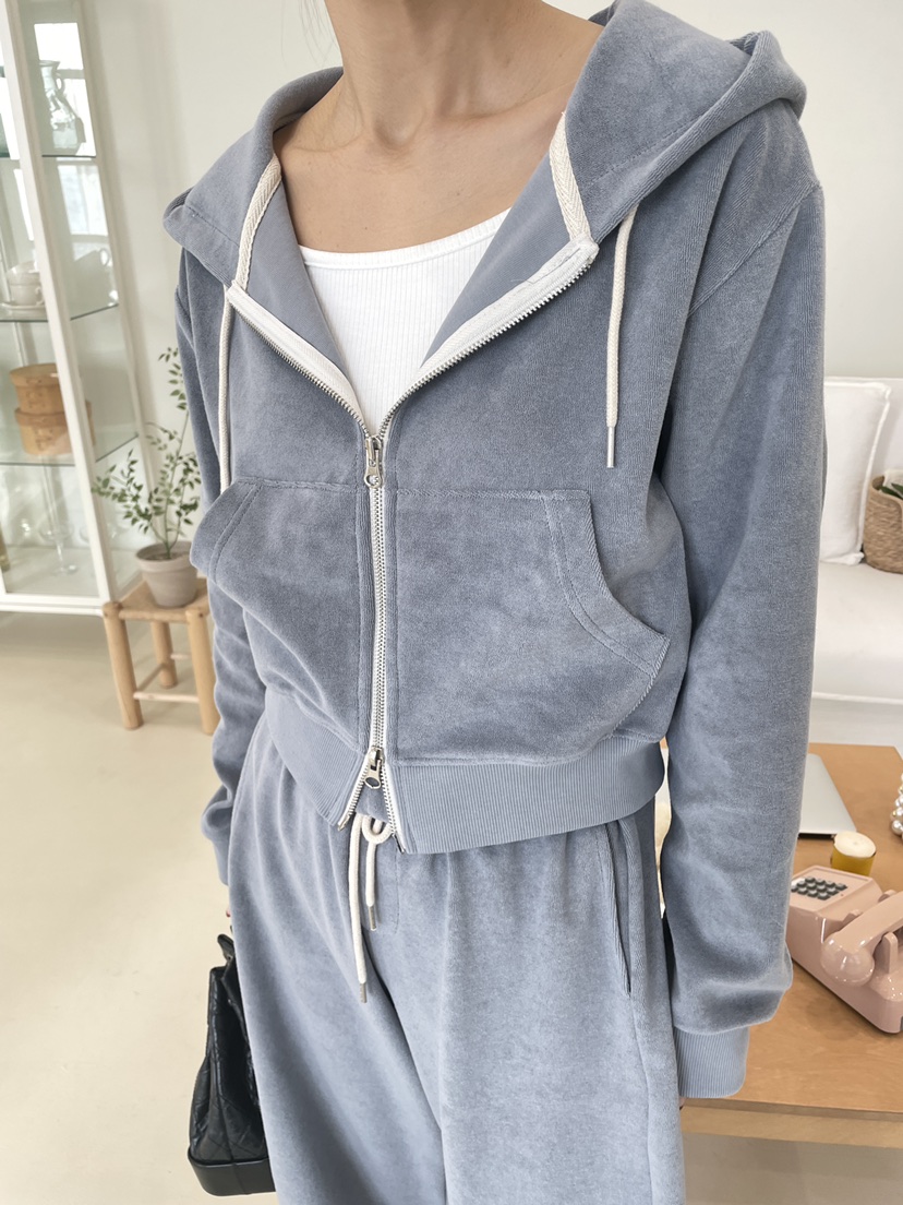 EDITION-P韓國代購女裝新品推薦真品夾克連帽拉鏈衫毛圈布EDITION/CHAHEE夾克