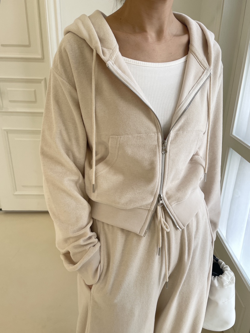 EDITION-P韓國代購女裝新品推薦真品夾克連帽拉鏈衫毛圈布EDITION/CHAHEE夾克