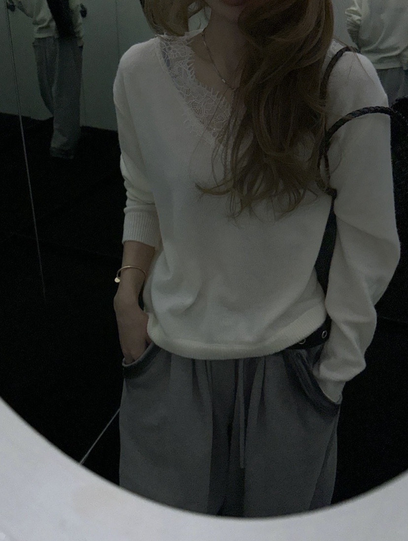 ZEROZERO東大門直郵女士新品熱賣26春夏休閑針織衫V領蕾絲ZEROZERO針織衫