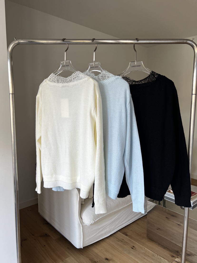 ZEROZERO東大門直郵女士新品熱賣26春夏休閑針織衫V領蕾絲ZEROZERO針織衫