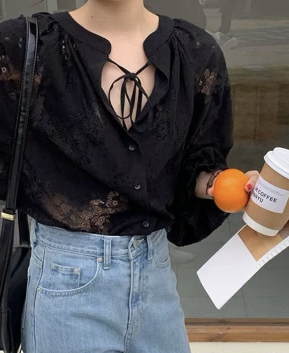 CORAL韓國代購女士新品26春夏職業襯衫蕾絲衫不含配飾蕾絲CORAL襯衫/蕾絲衫