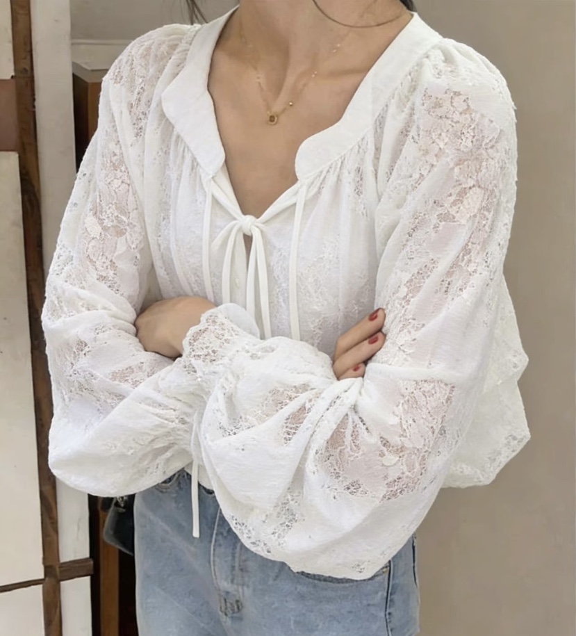 CORAL韓國代購女士新品26春夏職業襯衫蕾絲衫不含配飾蕾絲CORAL襯衫/蕾絲衫