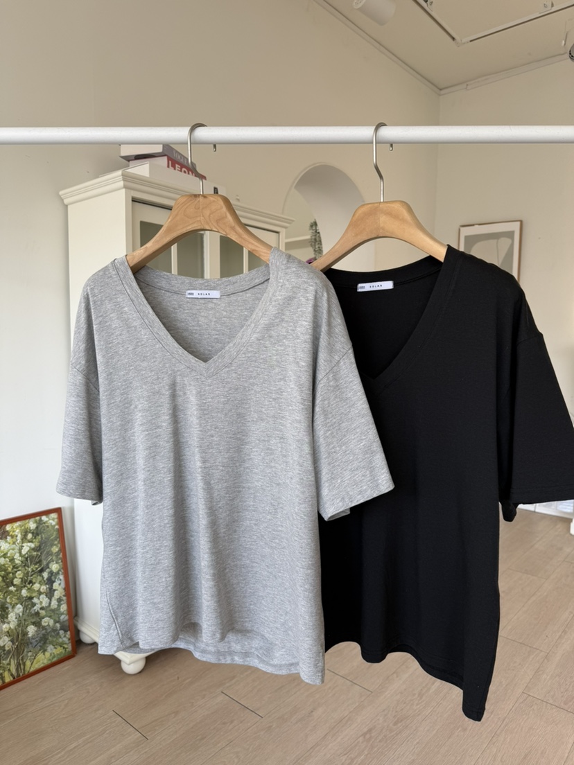 SOLAR東大門實拍女士新品真品熱賣26春夏休閑人氣時尚T恤V領SOLART恤