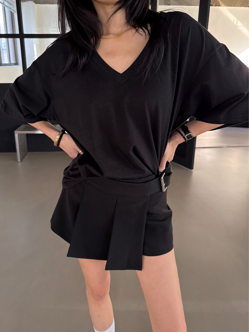 SOLAR東大門實拍女士新品真品熱賣26春夏休閑人氣時尚T恤V領SOLART恤